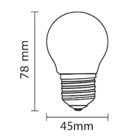 Bec Led Filament Vintage 4W, G45, E27, Lumina Calda, de Exterior - SoLedlight