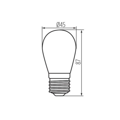 Bec Led Filament Vintage 1W, ST45, E27, Lumina Calda, de Exterior - SoLedlight