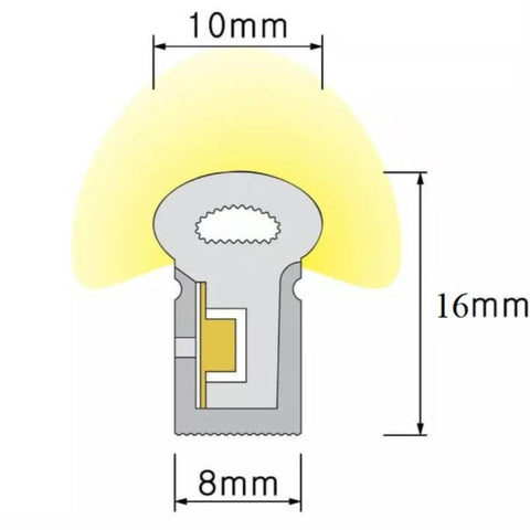 Furtun LED Neon Flex 220V, 8W/m, Lumina Rosie - Home Lights