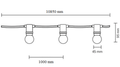 Ghirlanda Luminoasa 10M cu 10 Fasunguri E27, IP65, Interconectabila - Home Lights