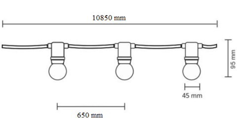 Ghirlanda Luminoasa 10M cu 15 Fasunguri E27, IP65, Interconectabila - Home Lights