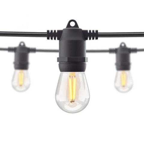 Ghirlanda Luminoasa 15M cu 15 Becuri LED Vintage 2W, G45, E27, IP65, Interconectabila, Bec rezerva inclus - Home Lights