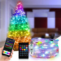 Ghirlanda Luminoasa Decorativa din Cupru 10M cu 100 LEDuri RGB, 16 Culori, cu Cablu USB si Telecomanda - SoLedlight